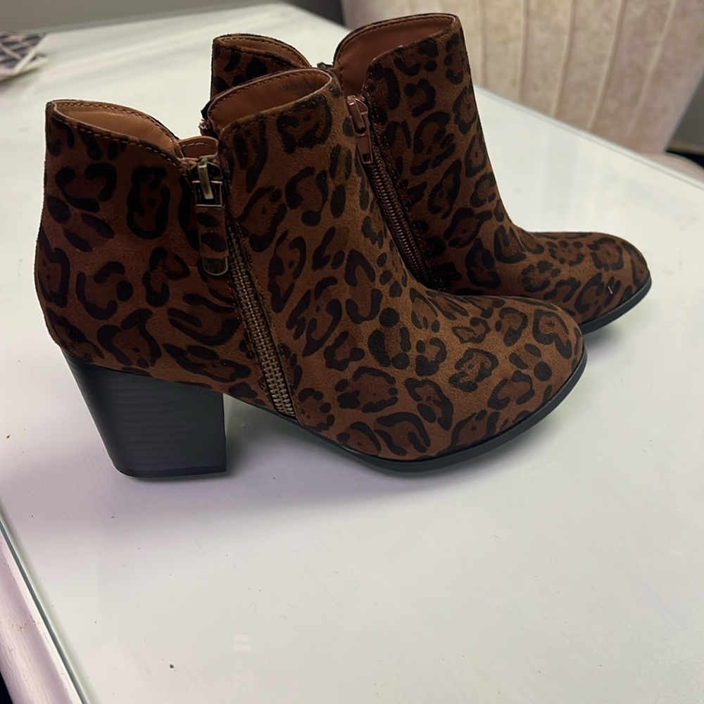 Leopard Print Ankle Boots